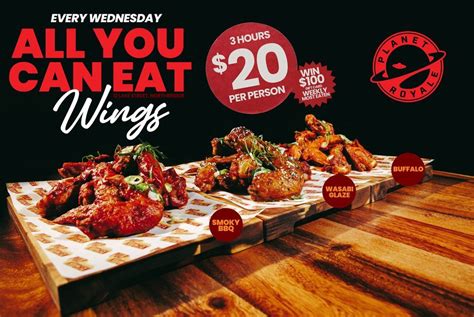 Great all you can eat wing deal .
